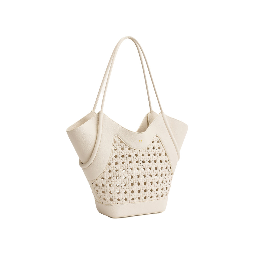 JW PEI Maribel Woven Panel Tote Bag - Ivory by JW PEI