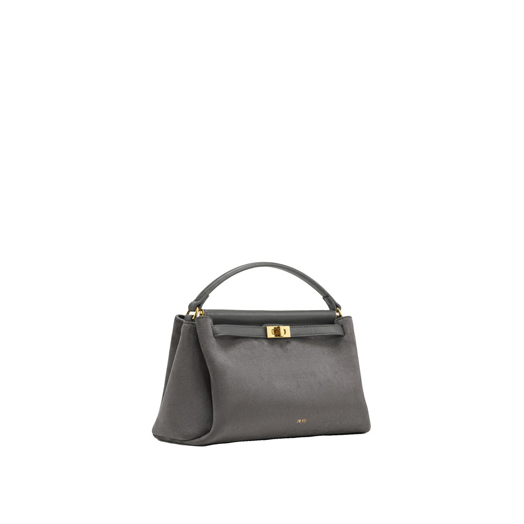 JW PEI Carmen Faux Suede Top Handle Bag - Dark Gray by JW PEI