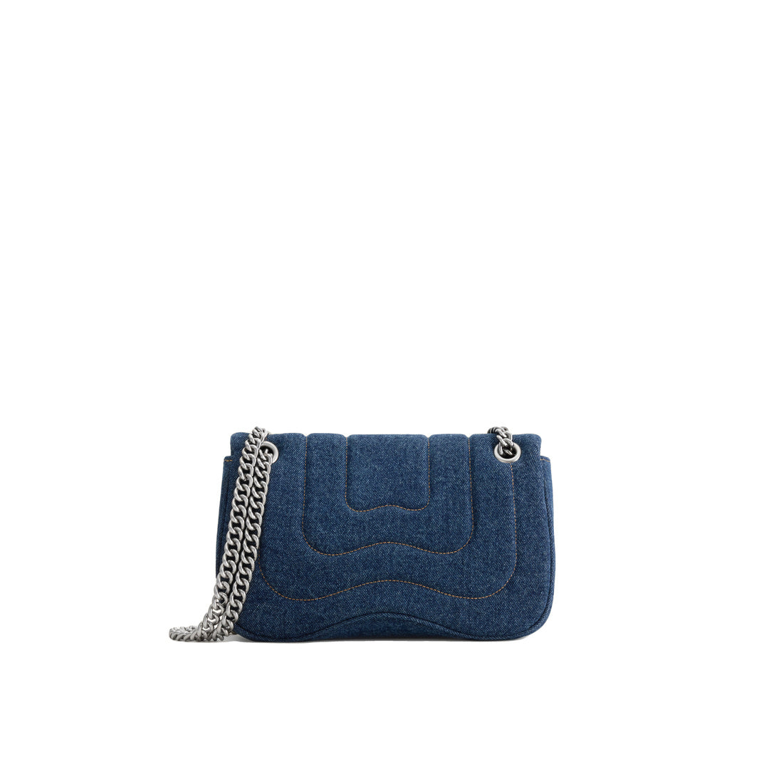 JW PEI Tina Quilted Chain Crossbody - Blue Denim by JW PEI
