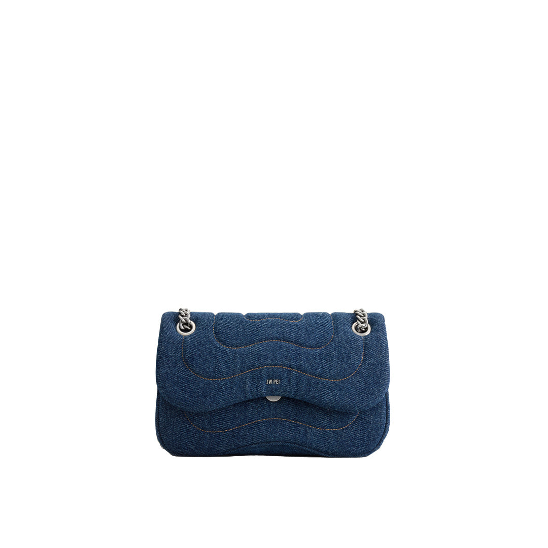 JW PEI Tina Quilted Chain Crossbody - Blue Denim by JW PEI
