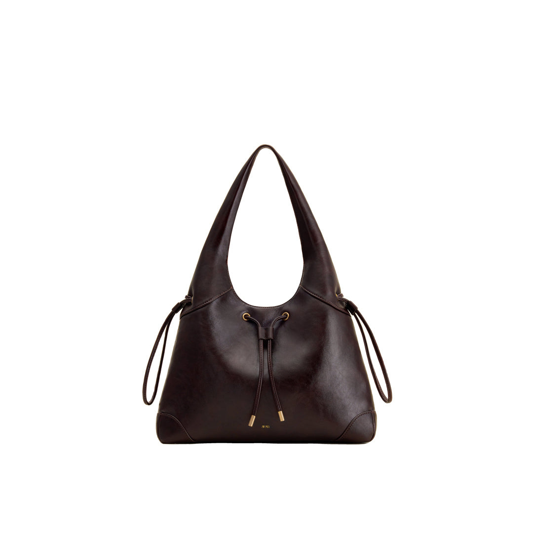JW PEI Celandra Drawstring Hobo Bag - Dark Brown by JW PEI