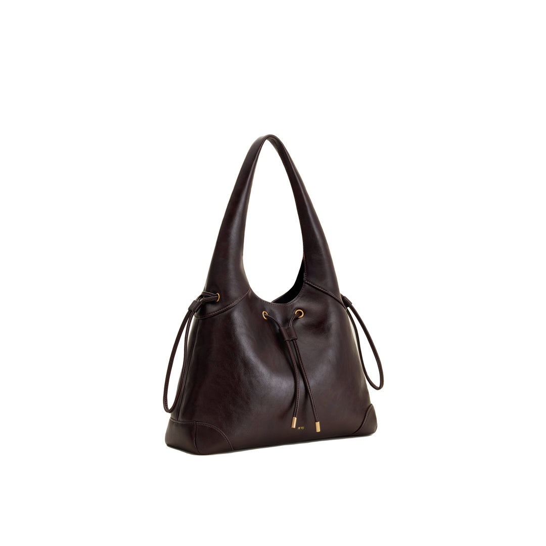 JW PEI Celandra Drawstring Hobo Bag - Dark Brown by JW PEI