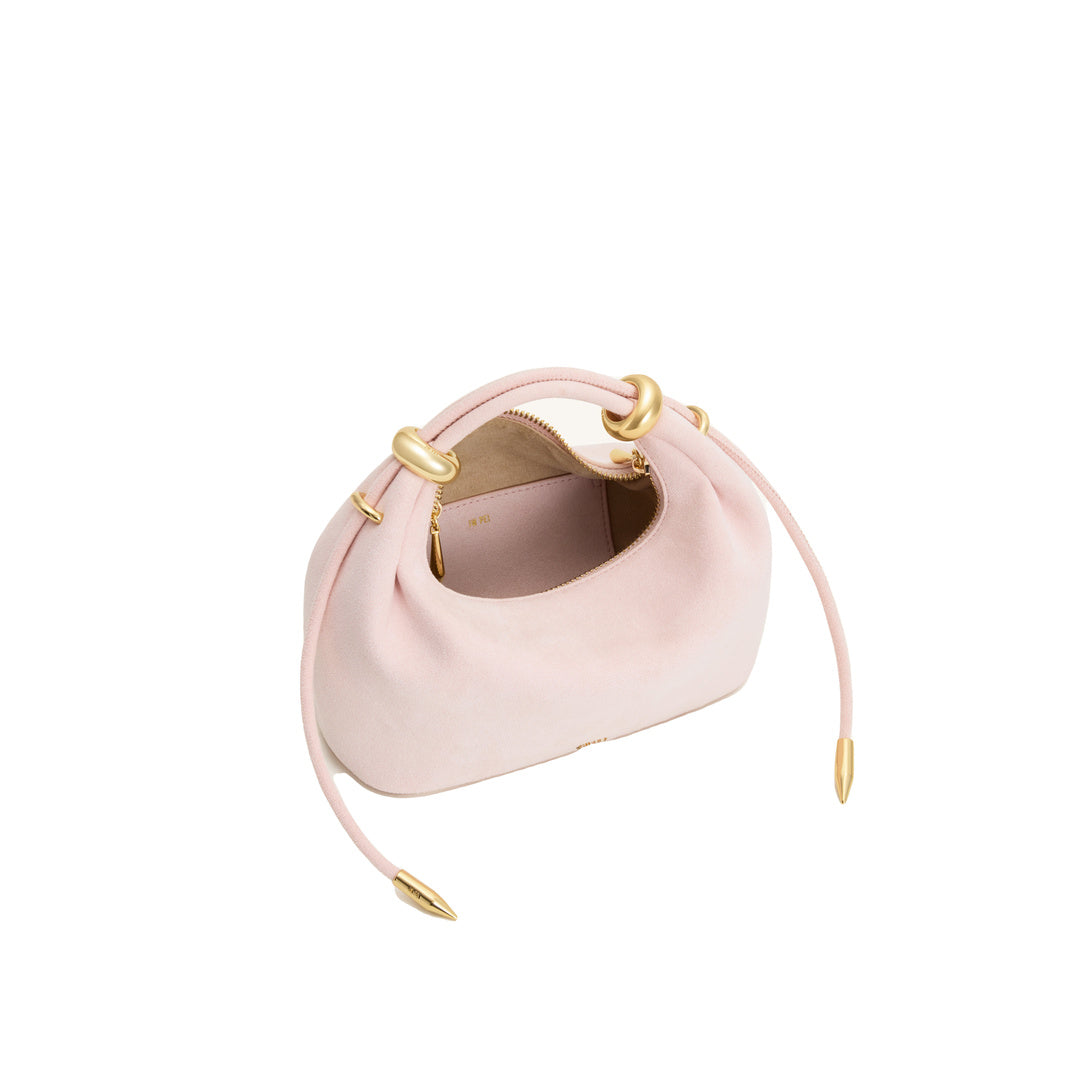 JW PEI Ellie Faux Suede Metal Ring Embellished Top Handle Bag - Pink by JW PEI