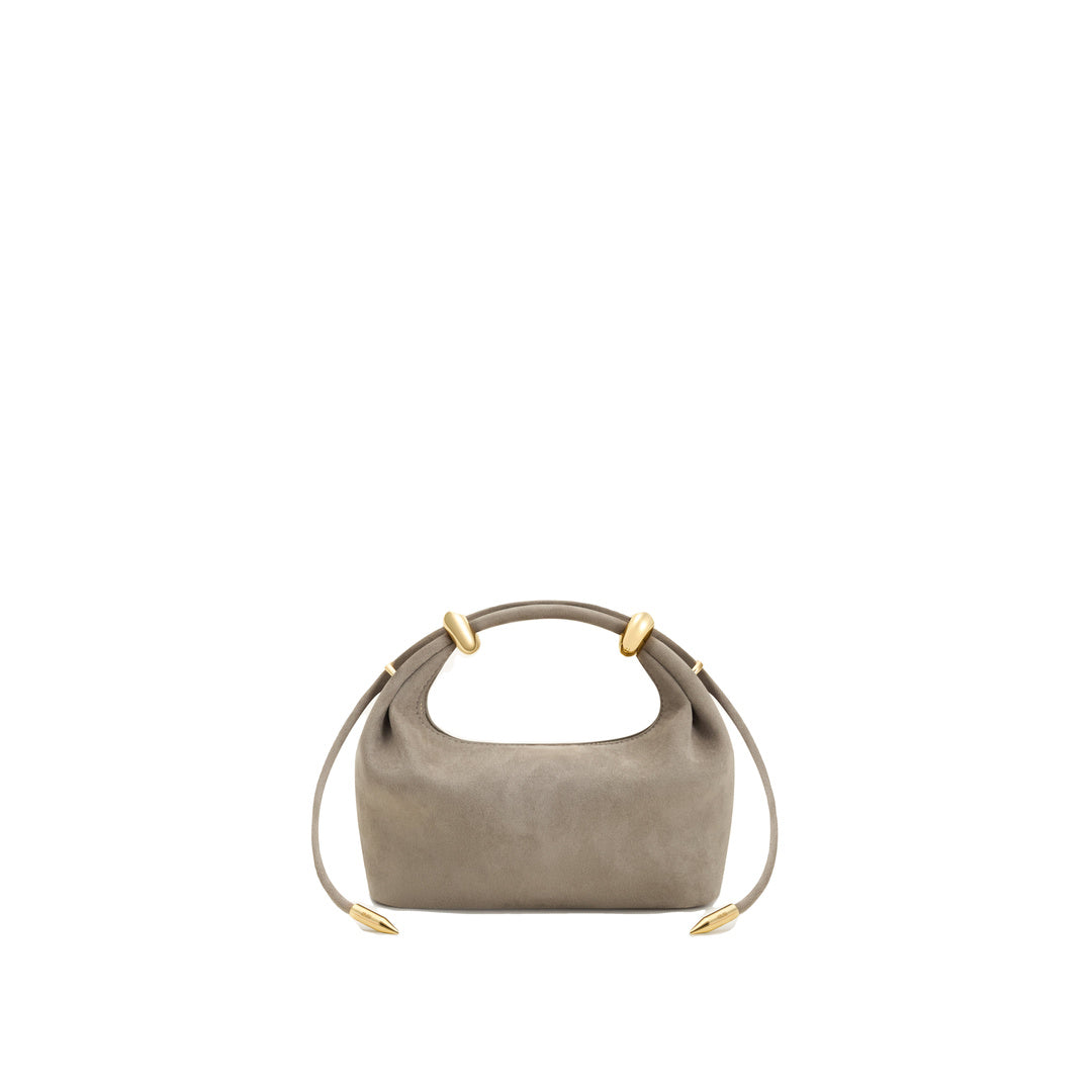 JW PEI Ellie Faux Suede Metal Ring Embellished Top Handle Bag - Grey by JW PEI
