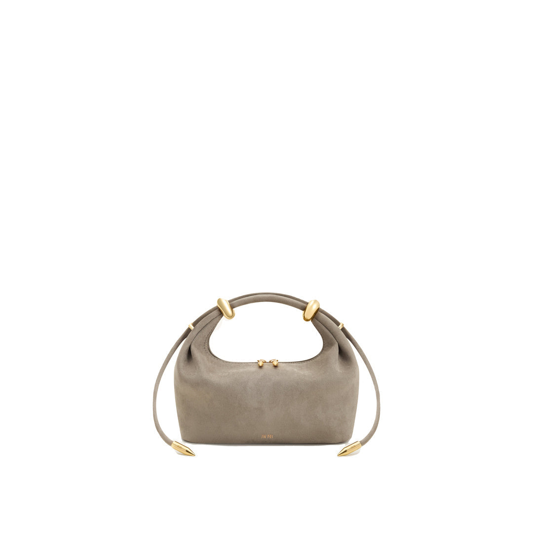 JW PEI Ellie Faux Suede Metal Ring Embellished Top Handle Bag - Grey by JW PEI