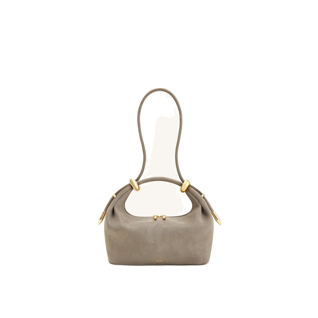 JW PEI Ellie Faux Suede Metal Ring Embellished Top Handle Bag - Grey by JW PEI
