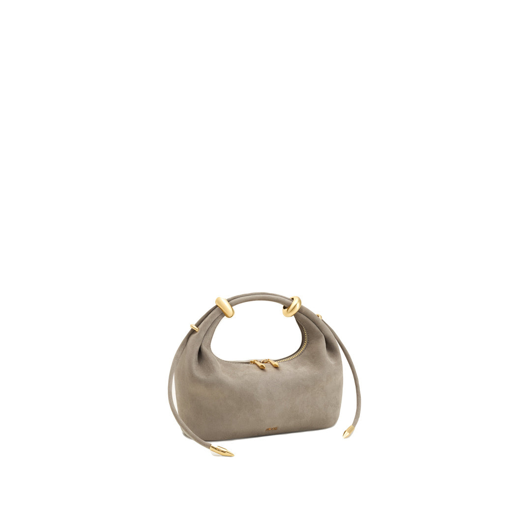 JW PEI Ellie Faux Suede Metal Ring Embellished Top Handle Bag - Grey by JW PEI