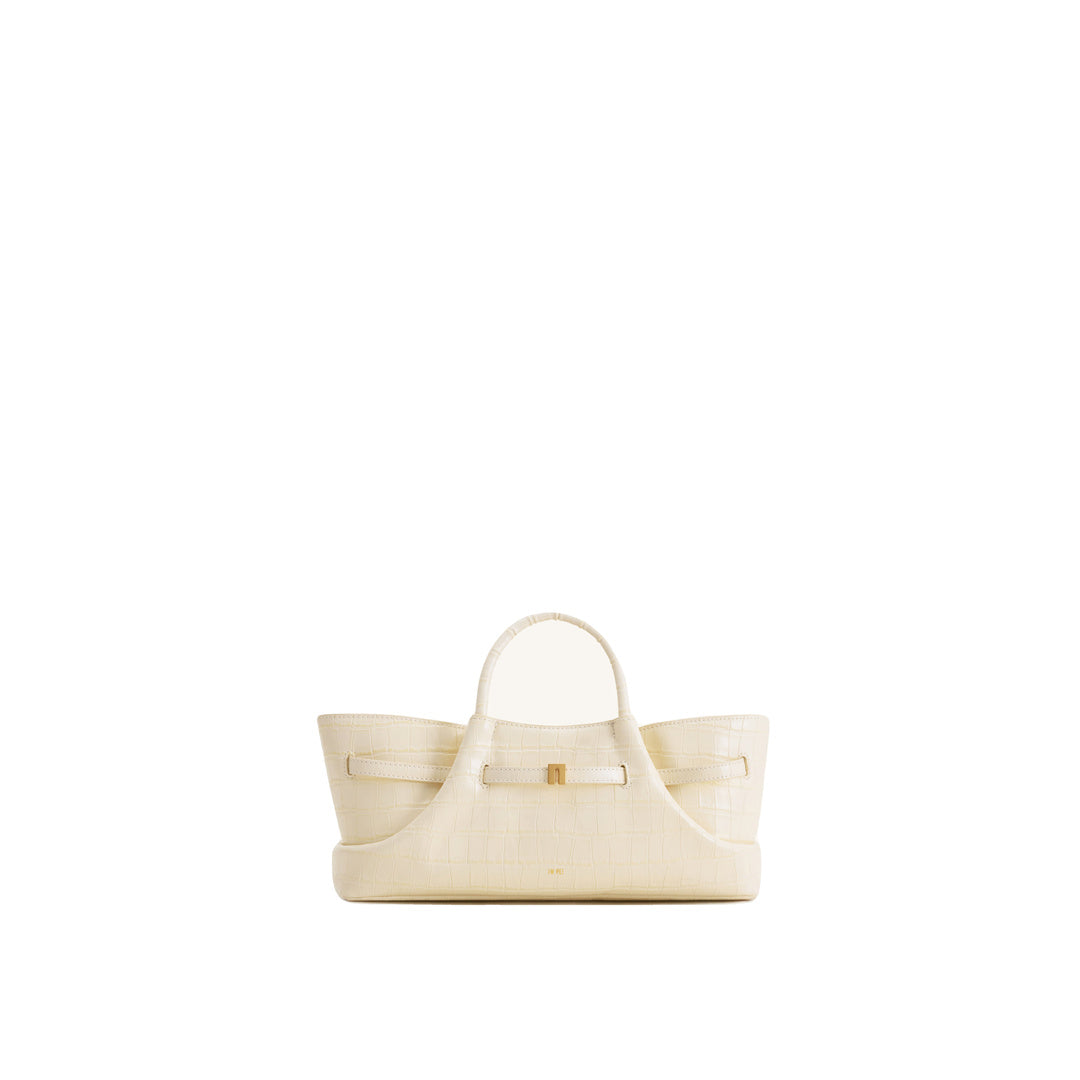 JW PEI Maeve Dachshund Metal Charm Tote Bag - Ivory Croc by JW PEI