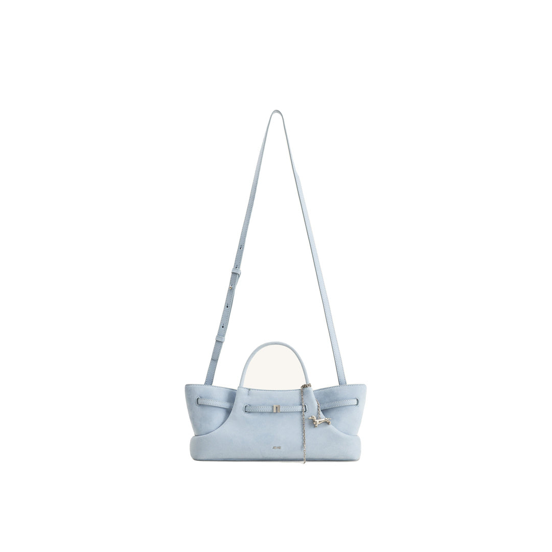 JW PEI Maeve Dachshund Metal Charm Faux Suede Tote Bag - Blue by JW PEI