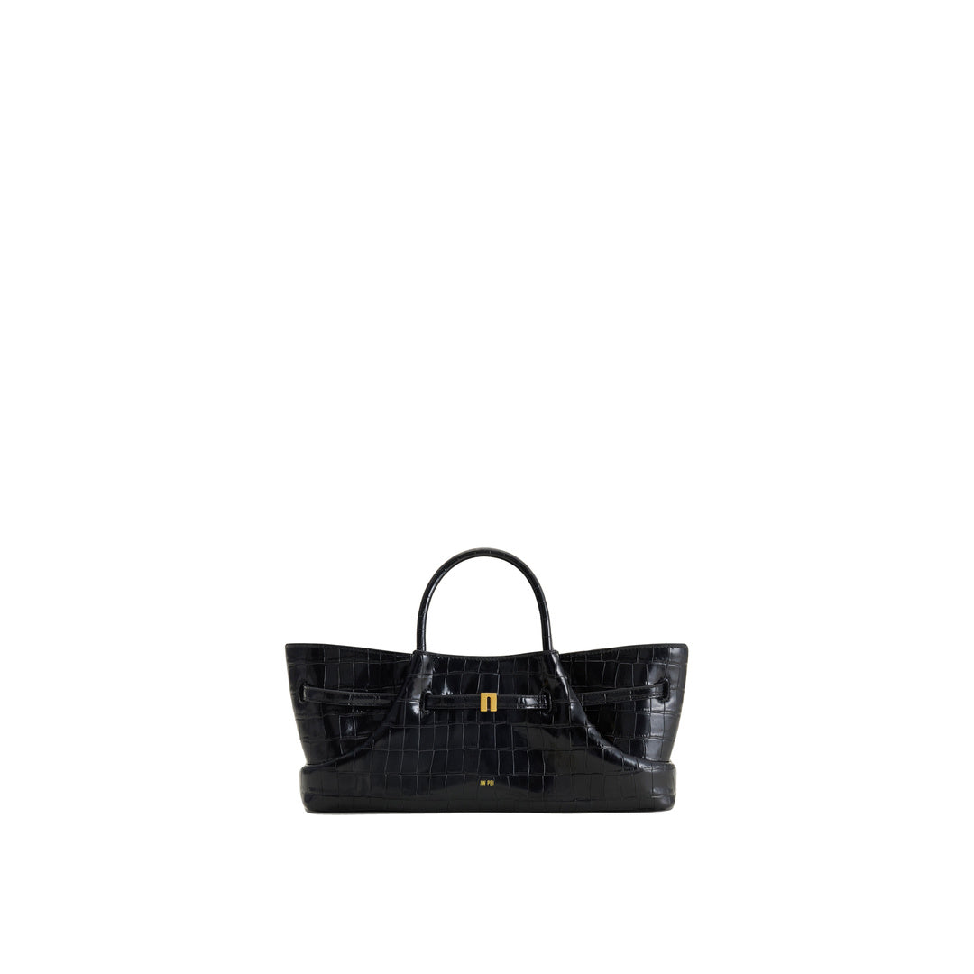 JW PEI Maeve Dachshund Metal Charm Tote Bag - Black Croc by JW PEI