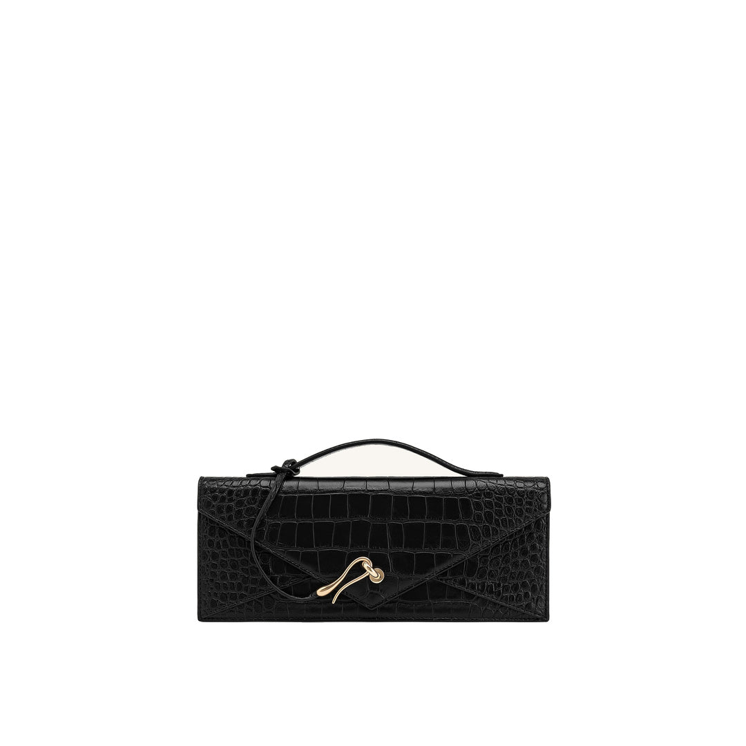 JW PEI Celeste Envelope Top Handle Bag - Black Croc by JW PEI