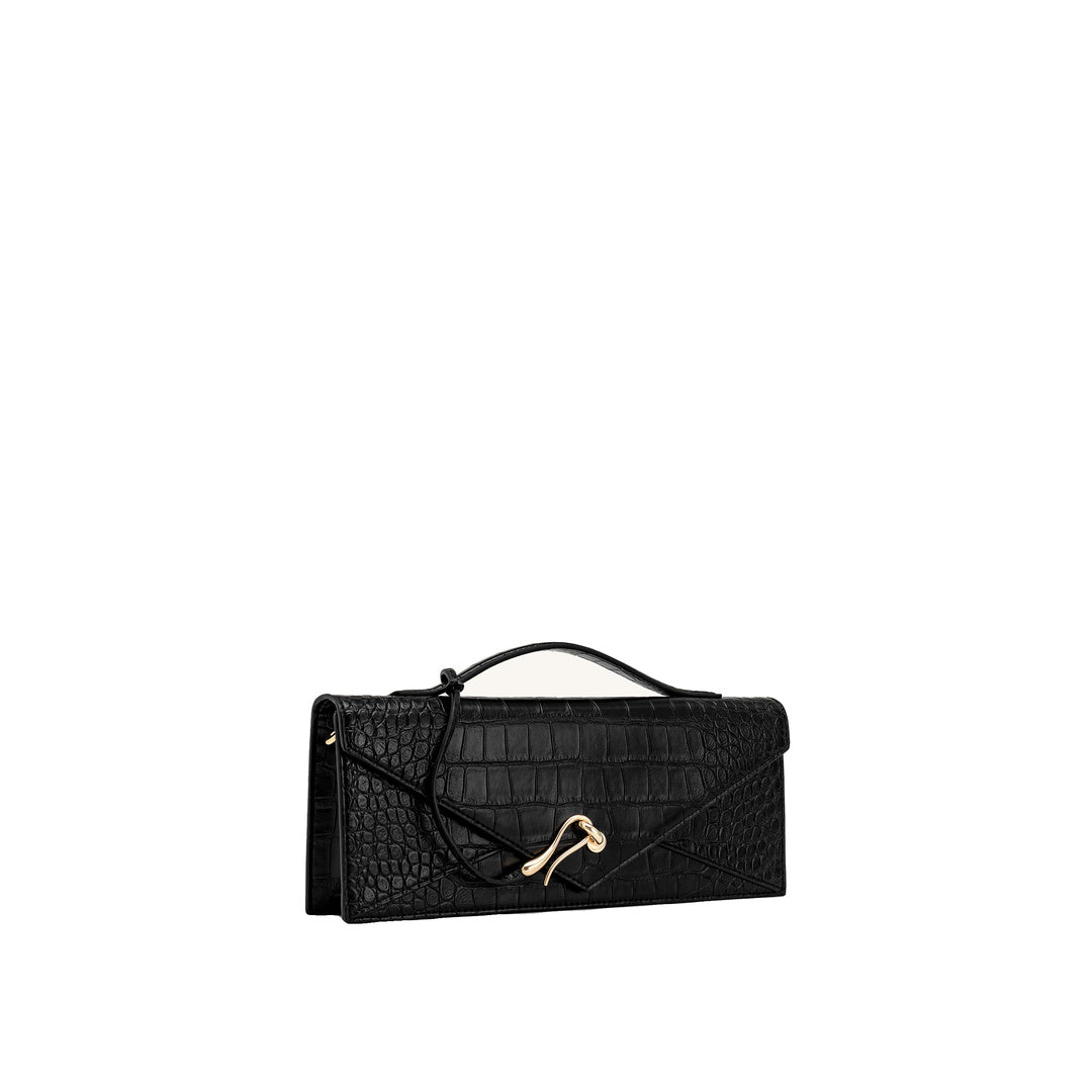 JW PEI Celeste Envelope Top Handle Bag - Black Croc by JW PEI