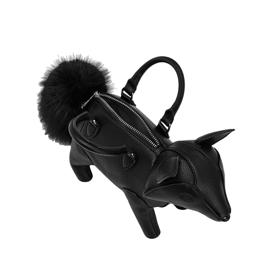 JW PEI Kai Fox Shaped Top Handle Bag - Black by JW PEI