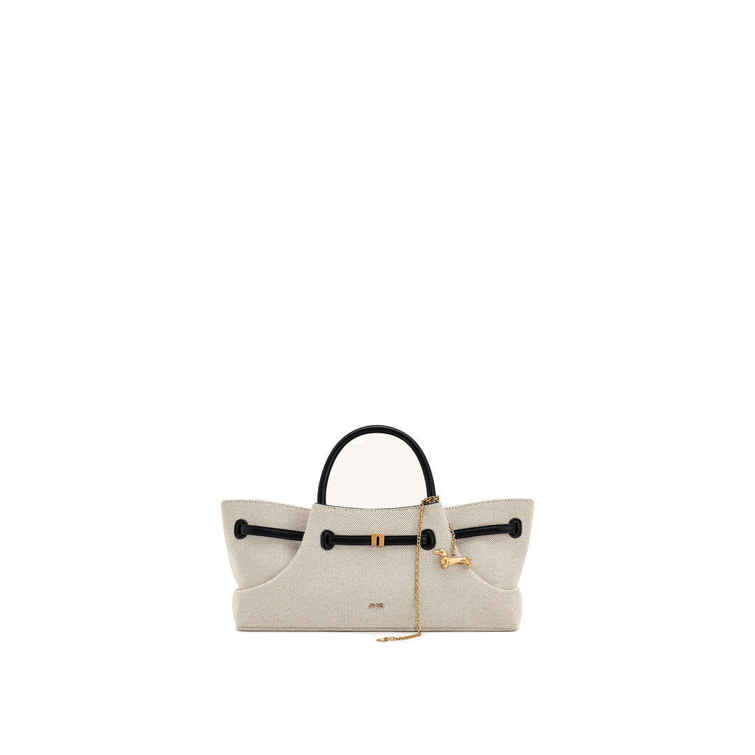 JW PEI Maeve Dachshund Metal Charm Tote Bag - Black Canvasa by JW PEI