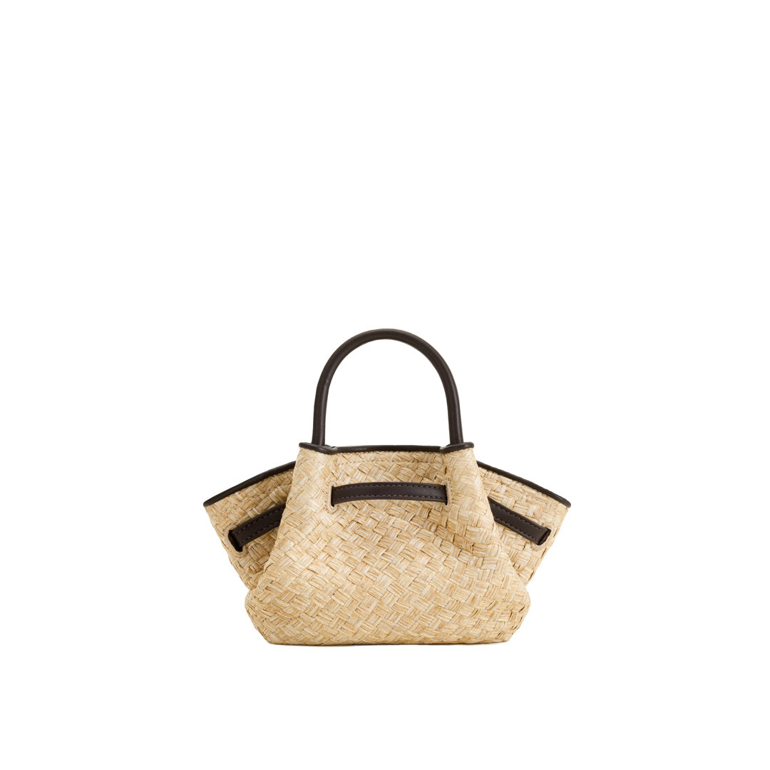 JW PEI Hana Mini Faux Straw Tote Bag - Brown by JW PEI