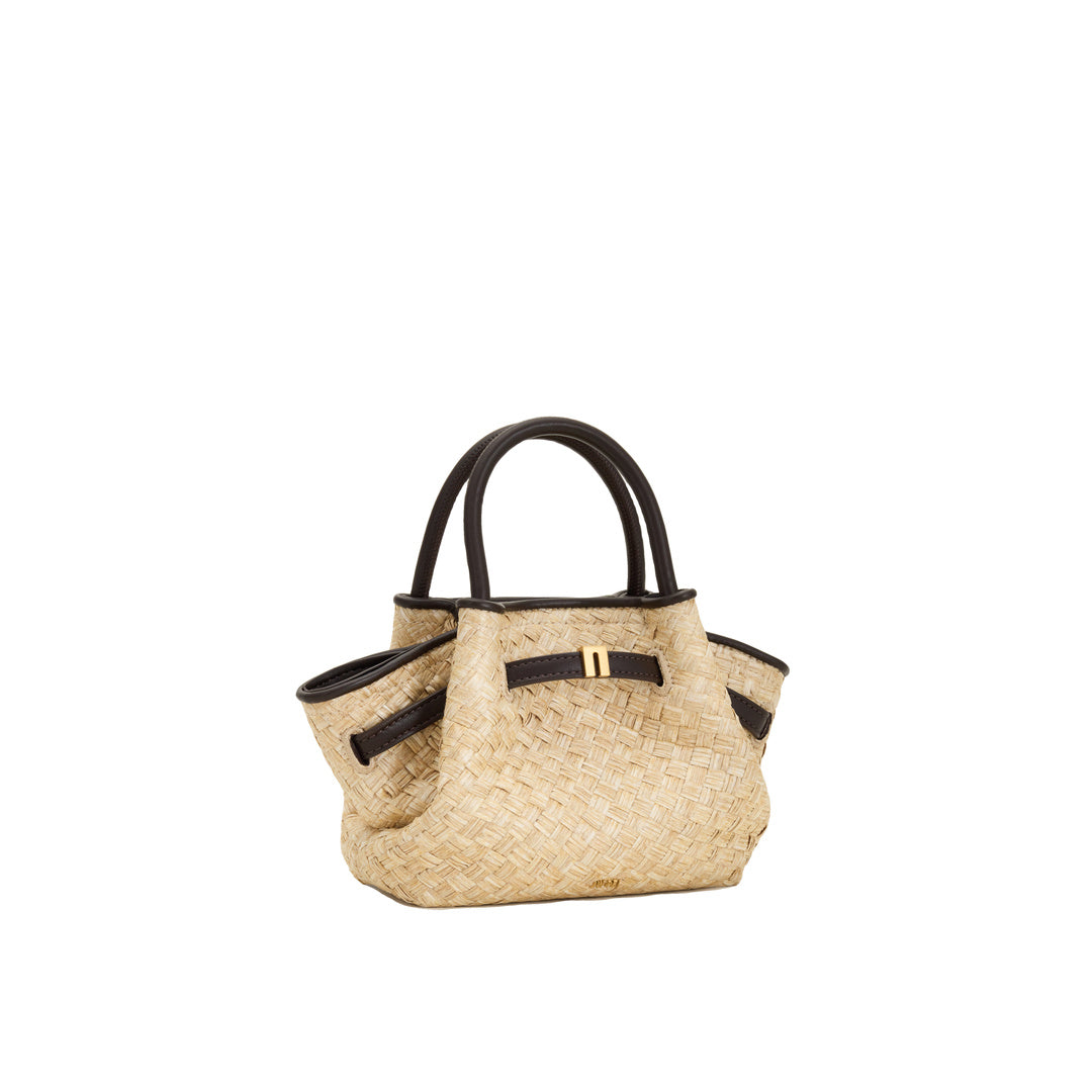 JW PEI Hana Mini Faux Straw Tote Bag - Brown by JW PEI
