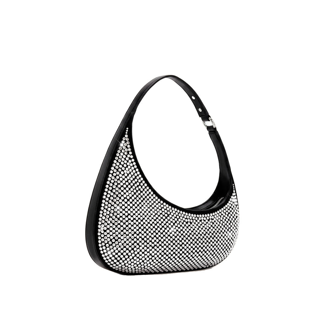 JW PEI Harlee Artificial Crystal Shoulder Bag - Black by JW PEI