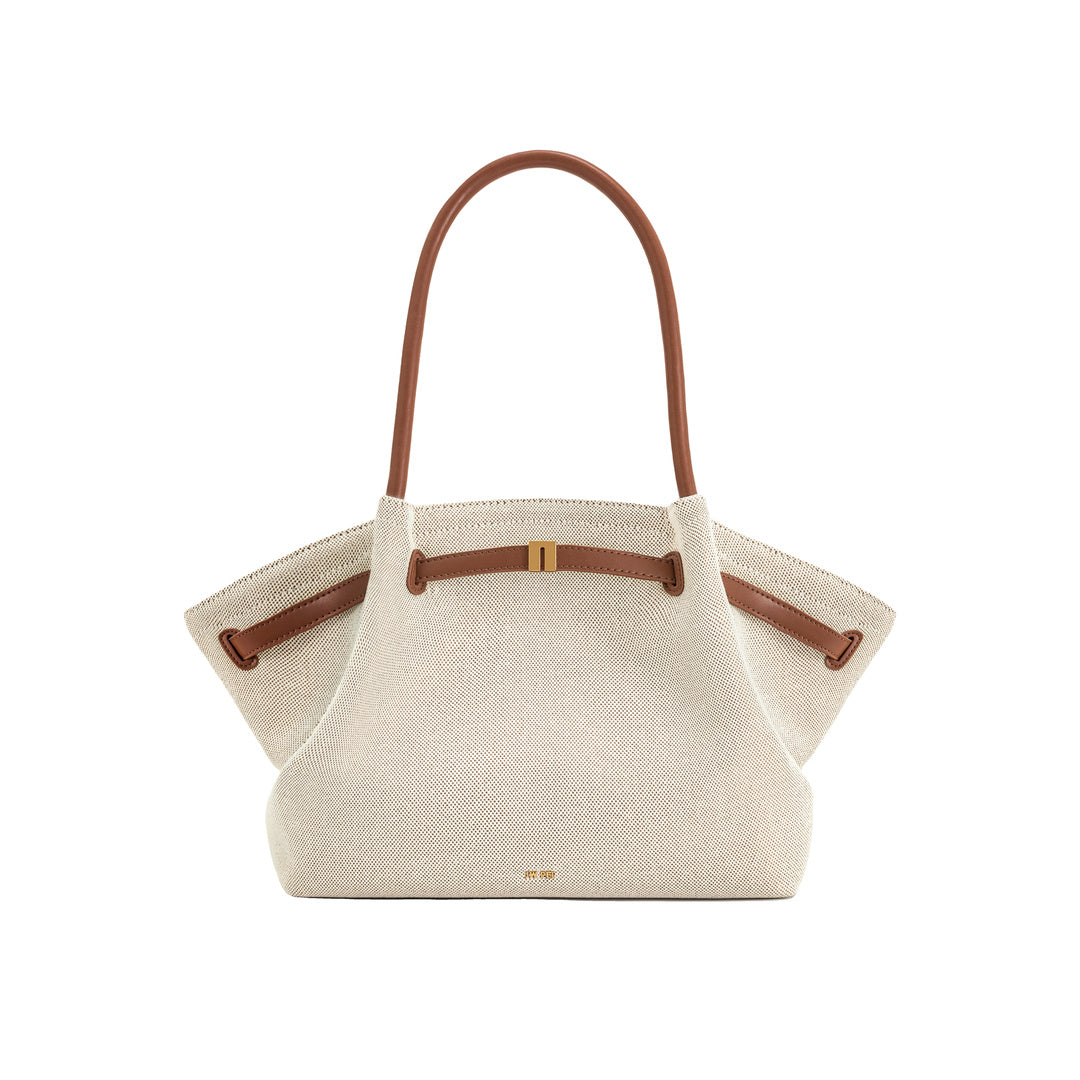 JW PEI Hana Large Tote Bag - Brown Canvas by JW PEI