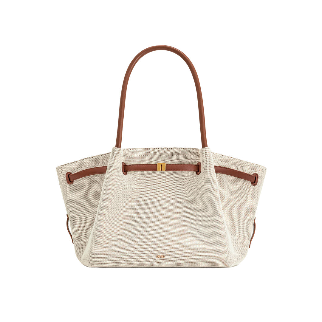 JW PEI Hana Large Tote Bag - Brown Canvas by JW PEI