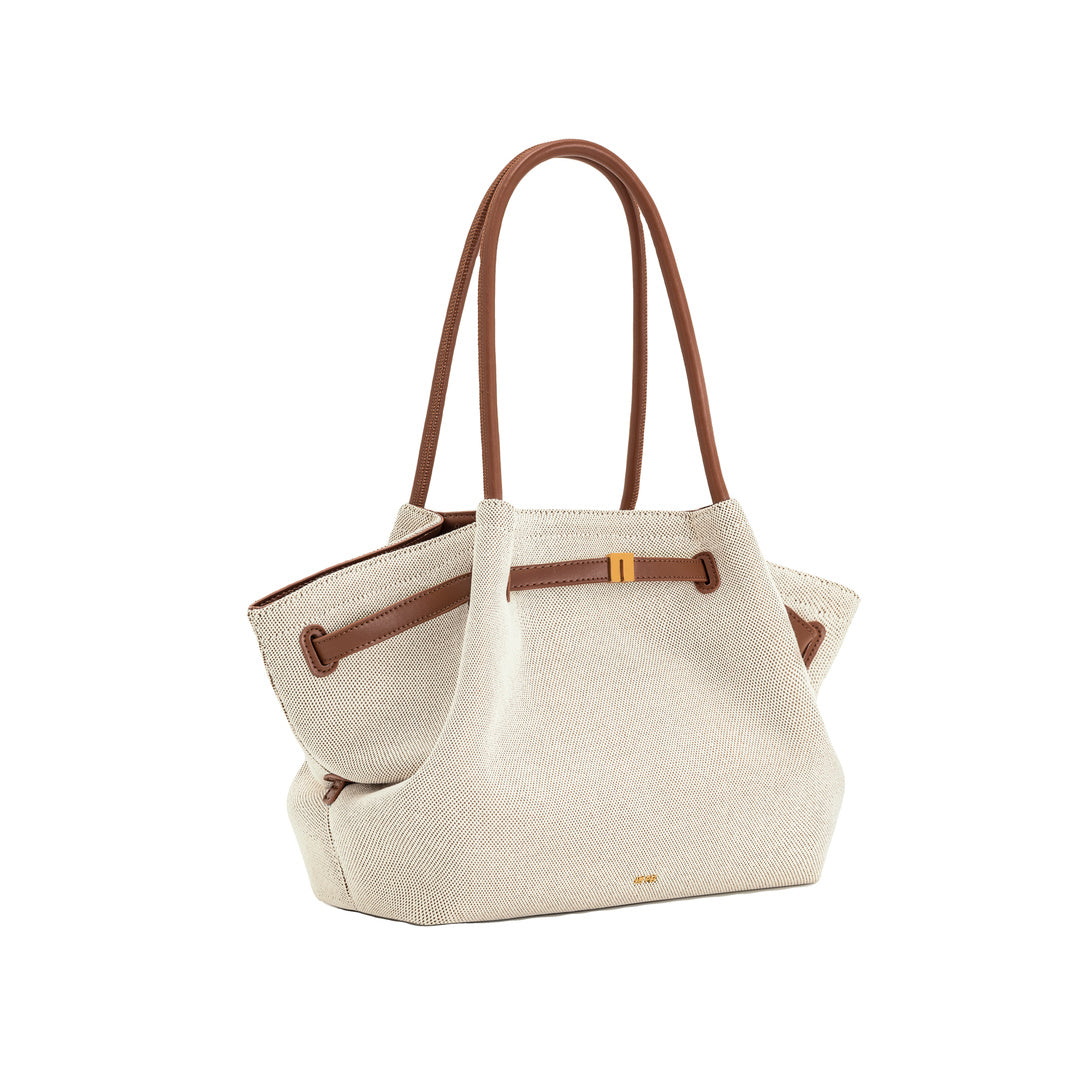 JW PEI Hana Large Tote Bag - Brown Canvas by JW PEI