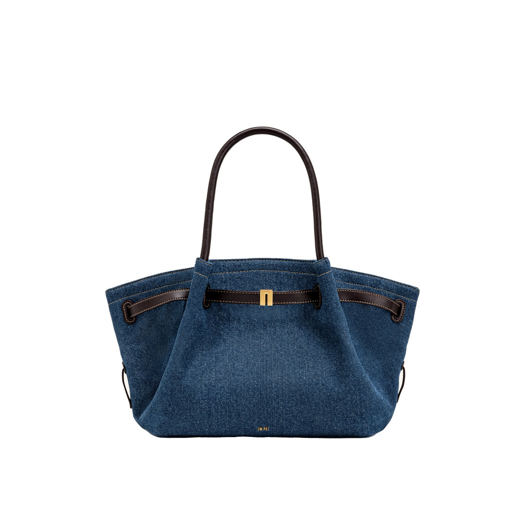 JW PEI Hana Medium Denim Tote Bag - Blue Denim by JW PEI