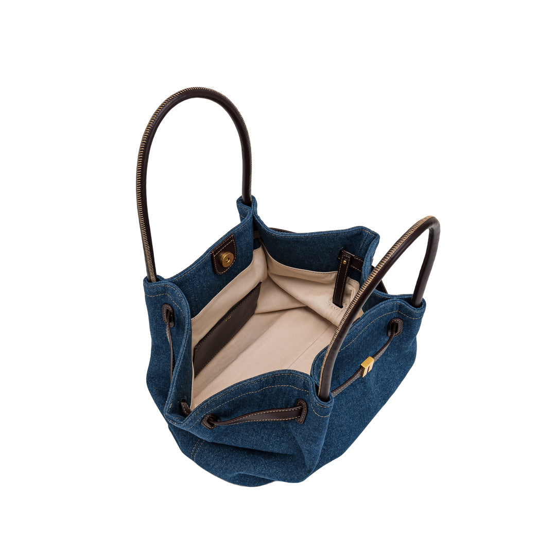 JW PEI Hana Medium Denim Tote Bag - Blue Denim by JW PEI