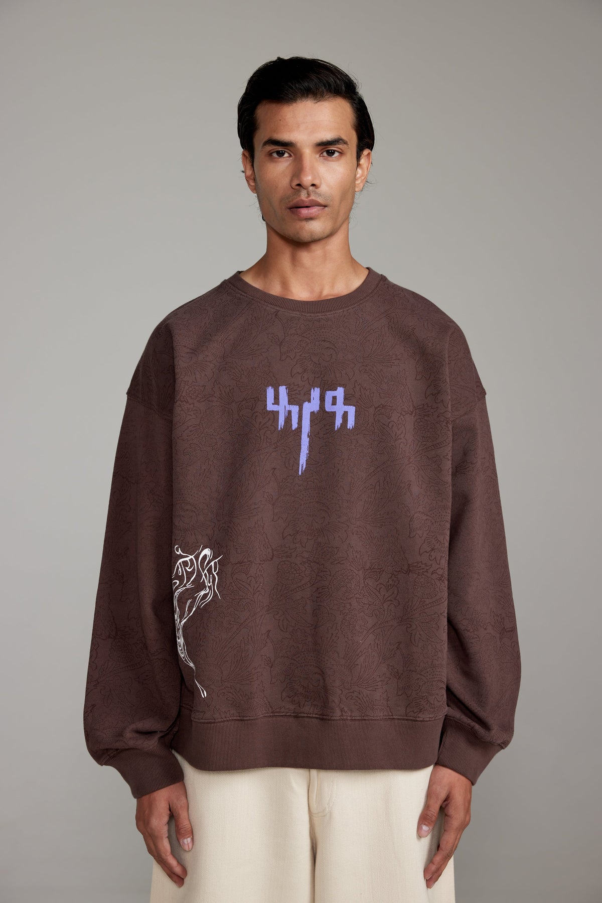 "Raat Akeli Hai" Blockprinted Sweatshirt by FARAK