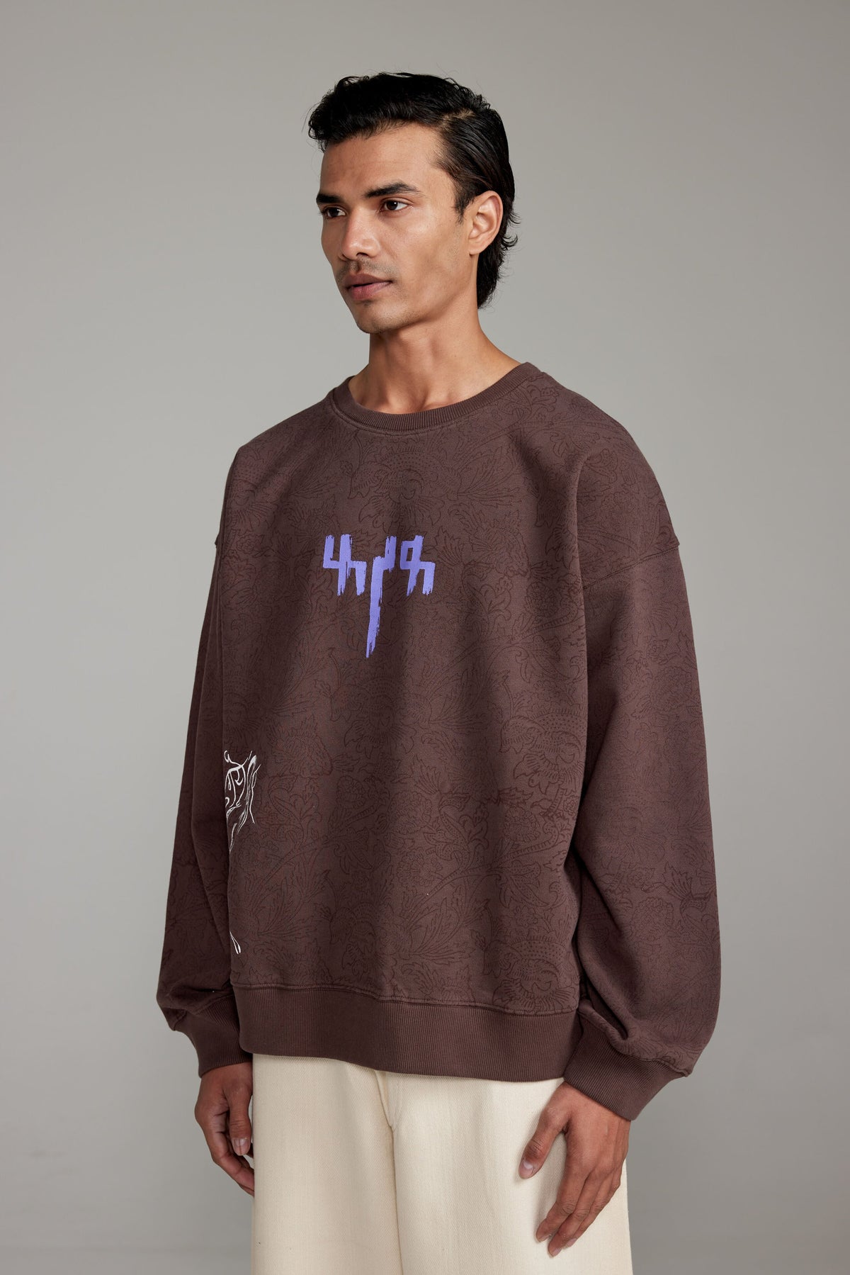 "Raat Akeli Hai" Blockprinted Sweatshirt by FARAK