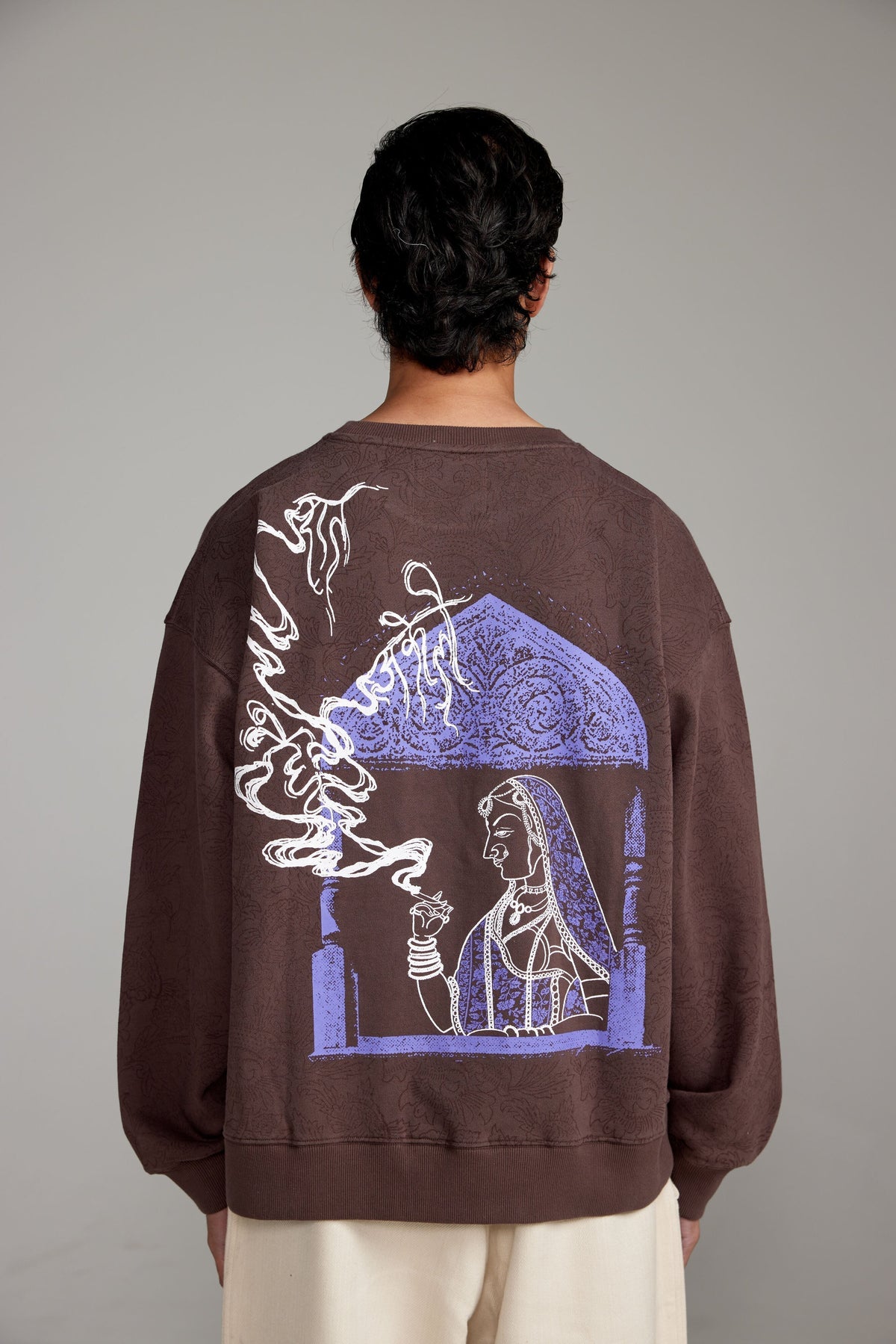 "Raat Akeli Hai" Blockprinted Sweatshirt by FARAK
