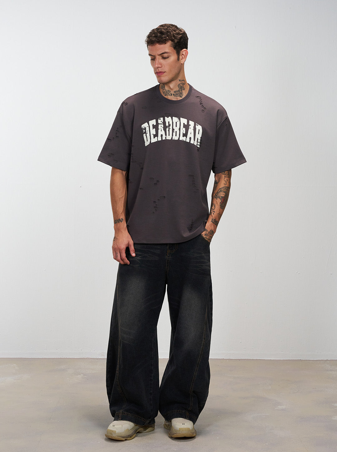 Distressed Ash Grey Tee by DEADBEAR