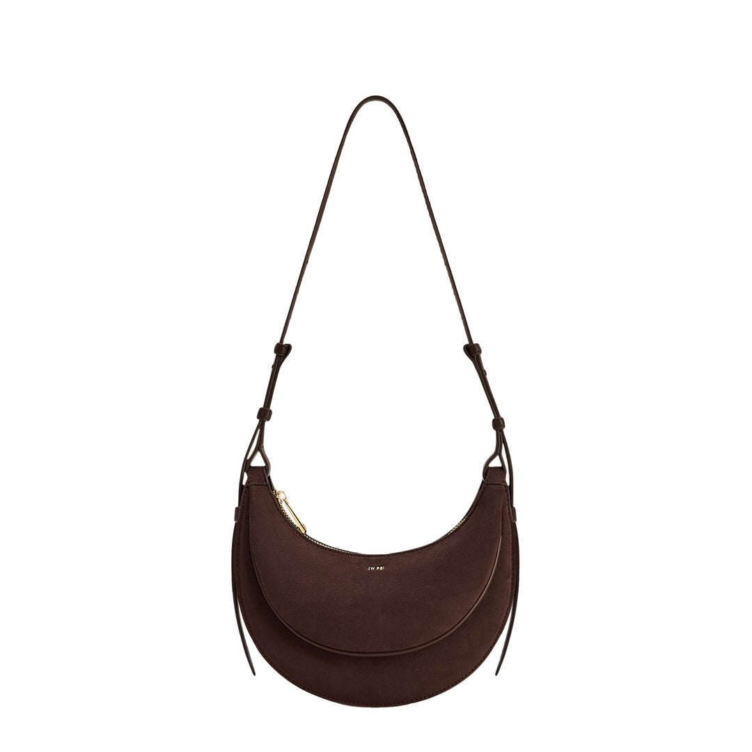 JW PEI Sharon Faux Suede Crossbody Bag - Coffee Brown by JW PEI