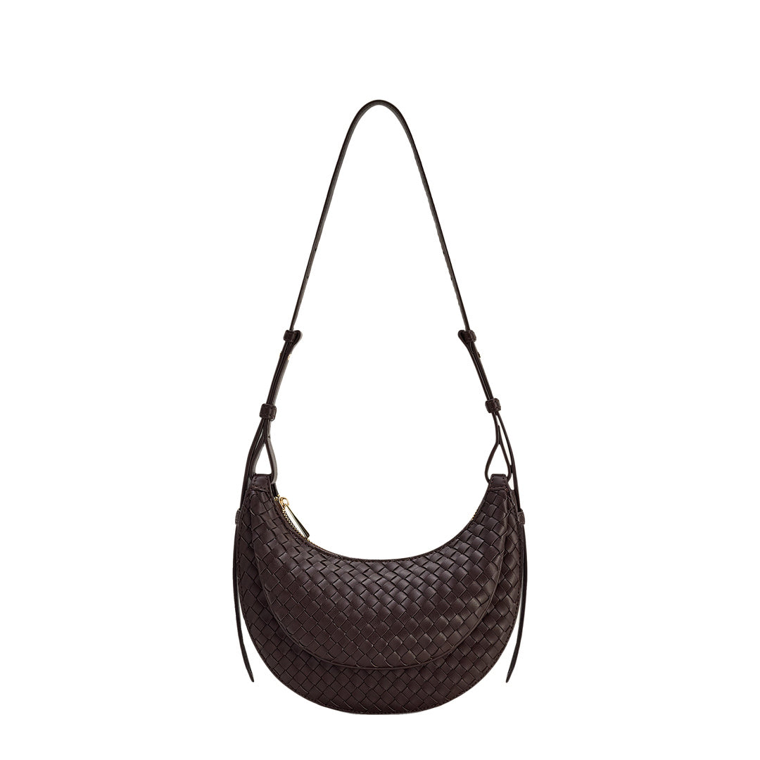 JW PEI Sharon Woven Crossbody Bag - Coffee Brown by JW PEI