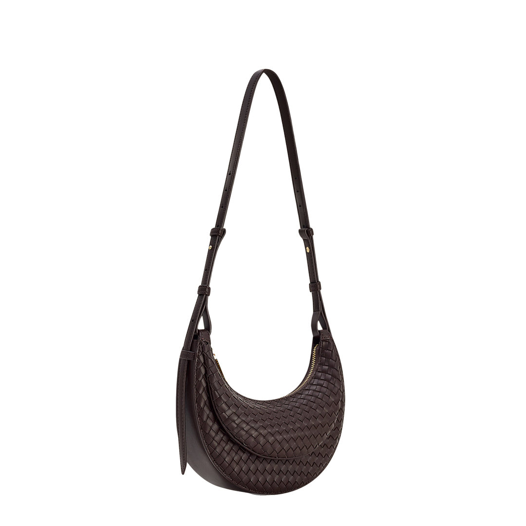 JW PEI Sharon Woven Crossbody Bag - Coffee Brown by JW PEI