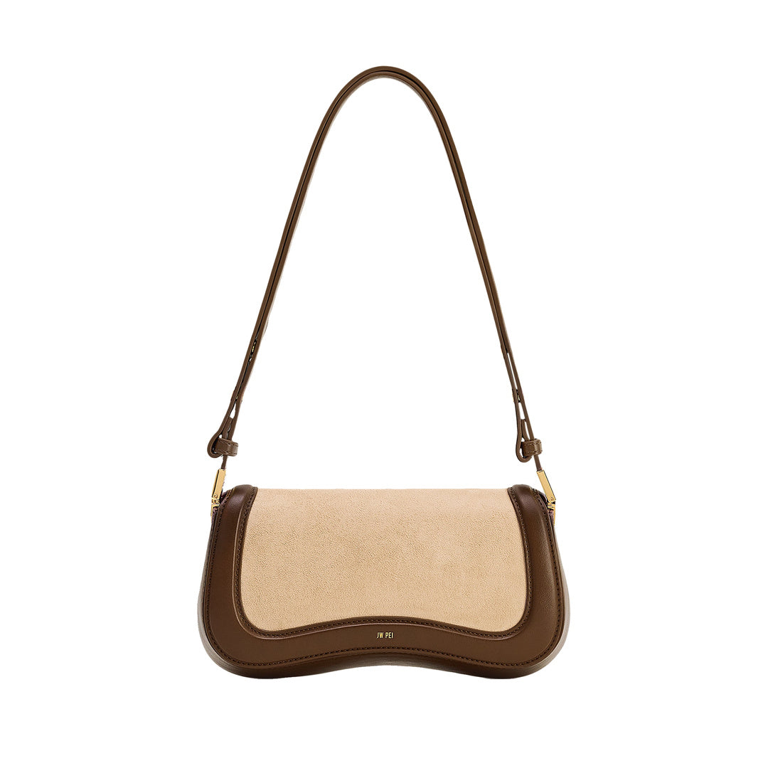 JW PEI Joy Faux Suede Shoulder Bag - Khaki Brown by JW PEI