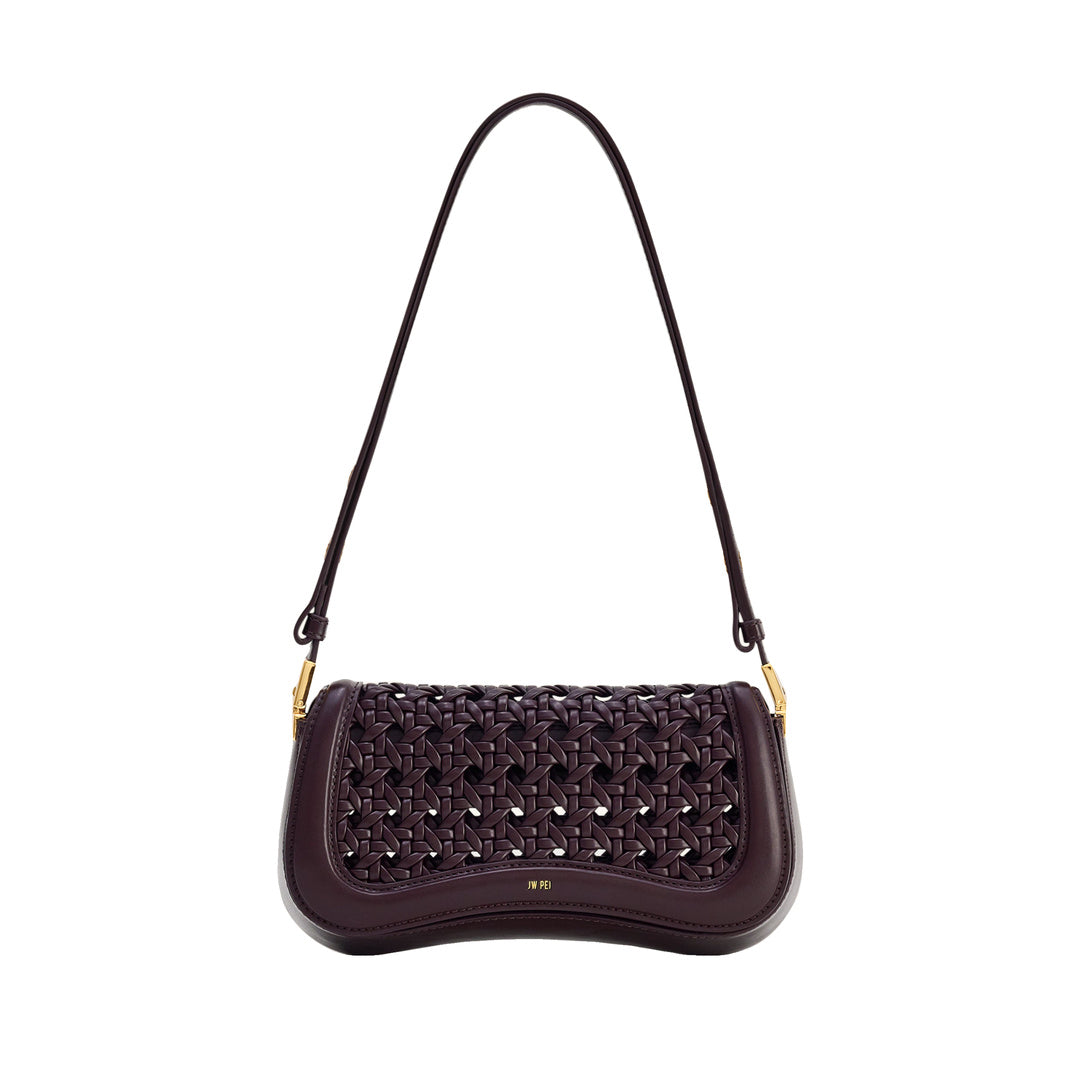 JW PEI Joy Woven Shoulder Bag - Dark Red by JW PEI