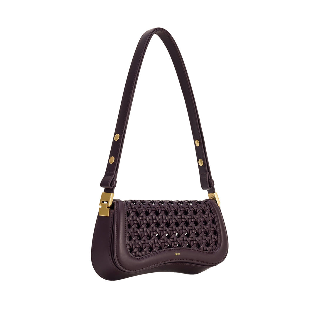 JW PEI Joy Woven Shoulder Bag - Dark Red by JW PEI