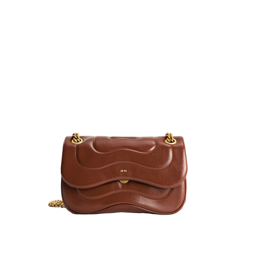 JW PEI Tina Quilted Chain Crossbody - Brown by JW PEI