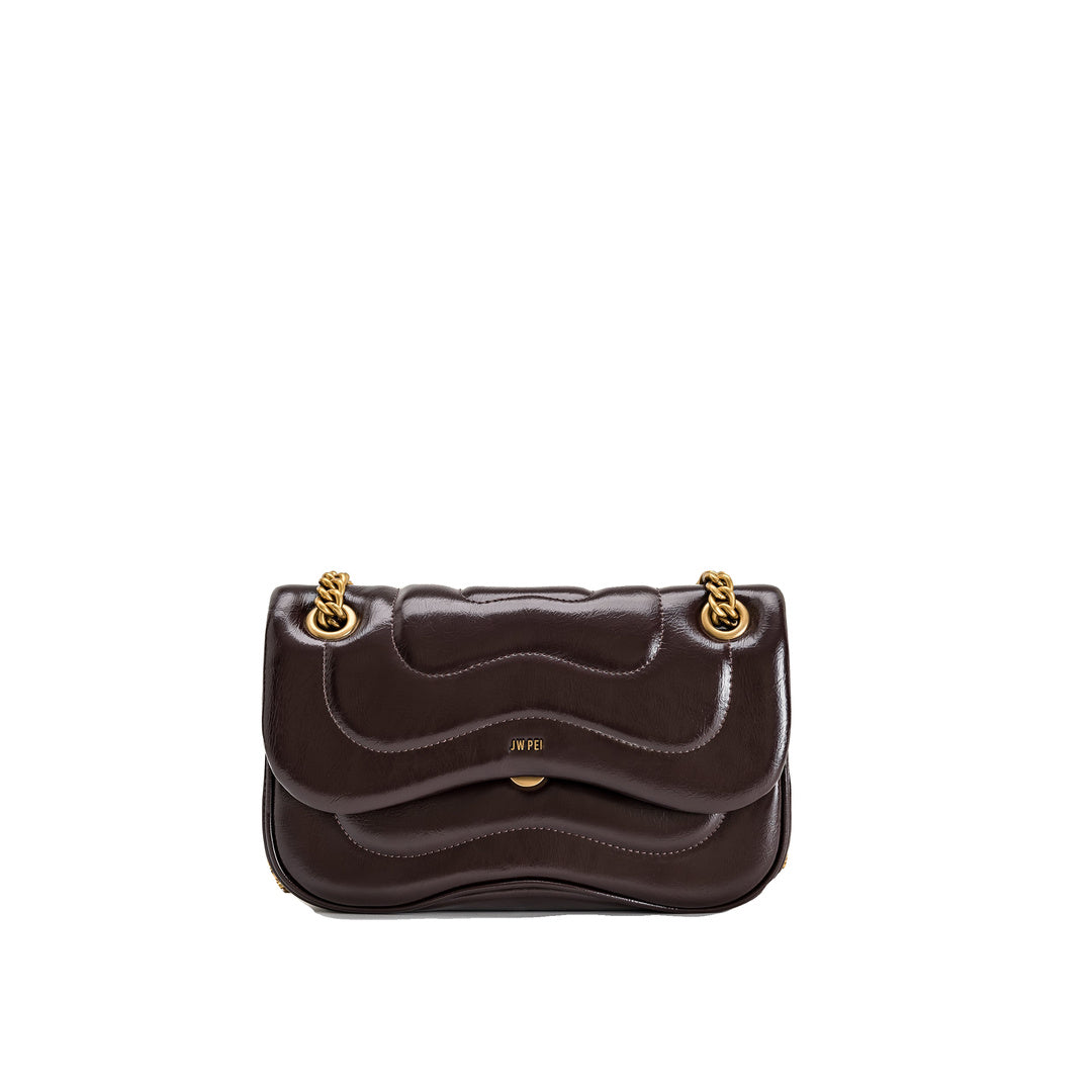 JW PEI Tina Quilted Chain Crossbody - Deep Claret Brown by JW PEI