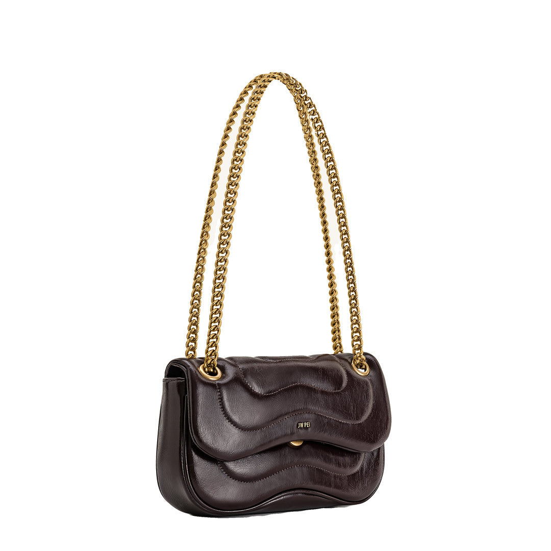 JW PEI Tina Quilted Chain Crossbody - Deep Claret Brown by JW PEI