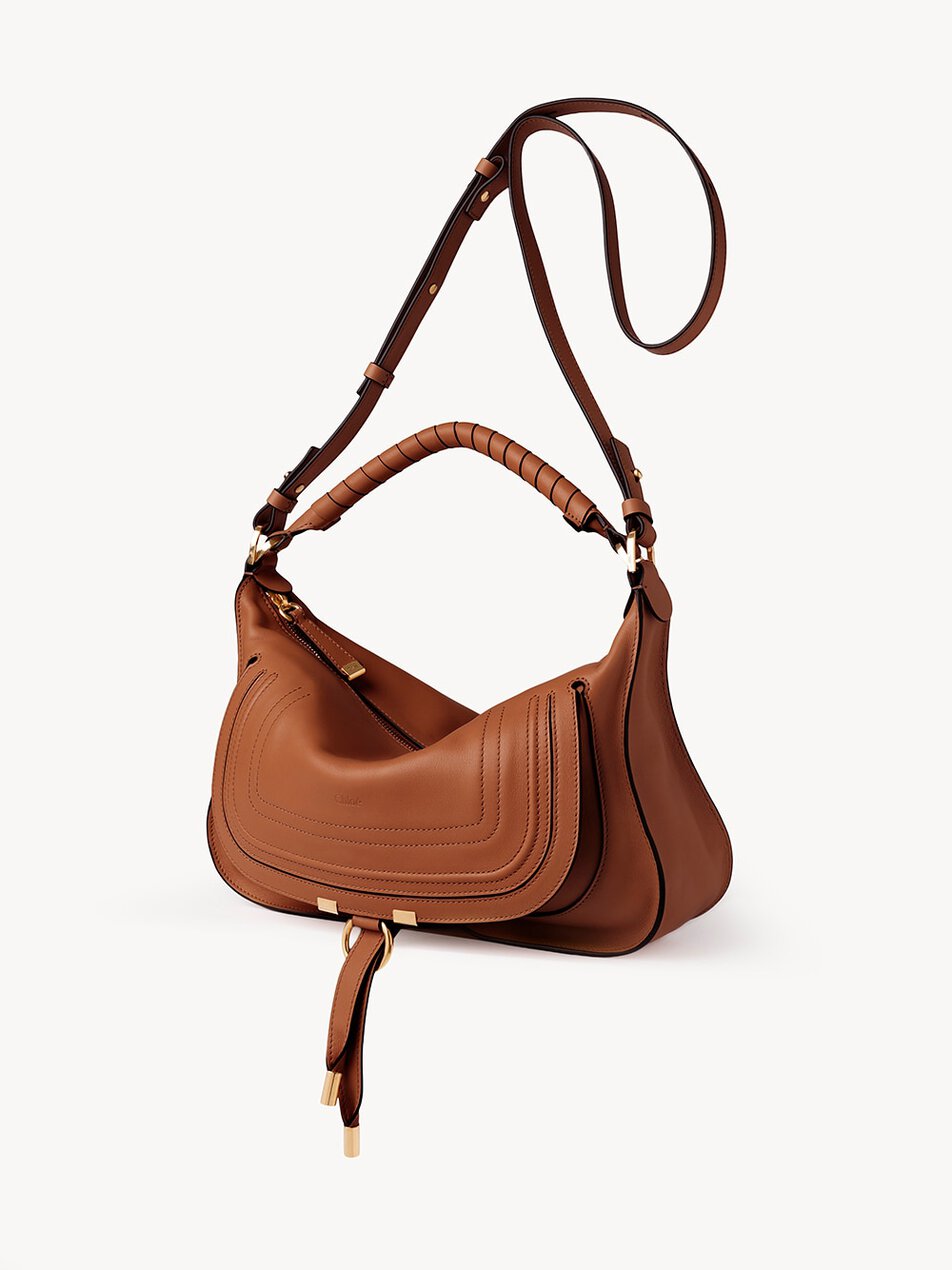 CHLOE Small Marcie shoulder bag in soft leather Clay Brown by CHLOE