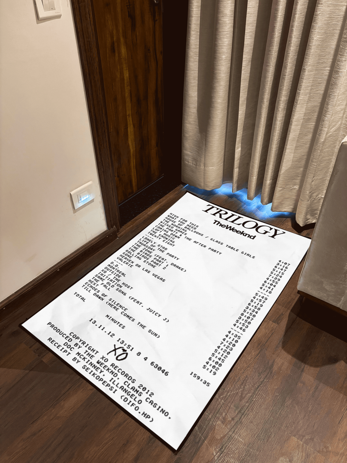 Trilogy Star Boy receipt Washable Custom Rug by THE DRIP CO. RUGS