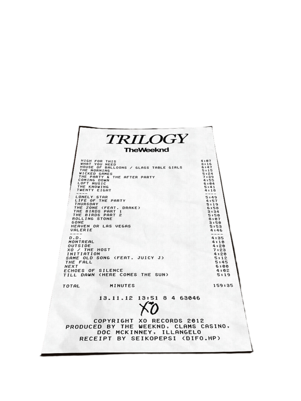 Trilogy Star Boy receipt Washable Custom Rug by THE DRIP CO. RUGS