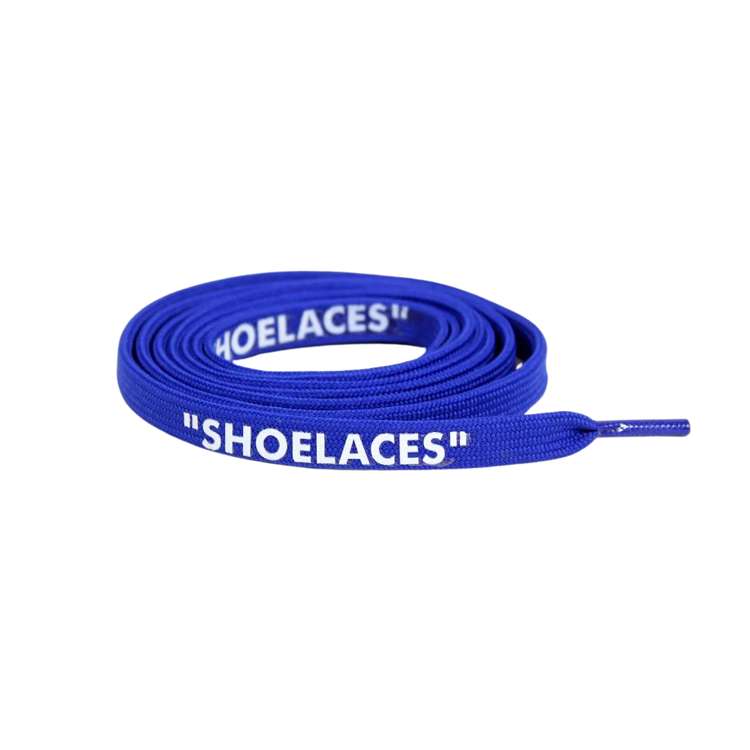Royal Blue Off-White Style “SHOELACES” for Sneakers – Premium Flat Laces by KNOTTY by KNOTTY