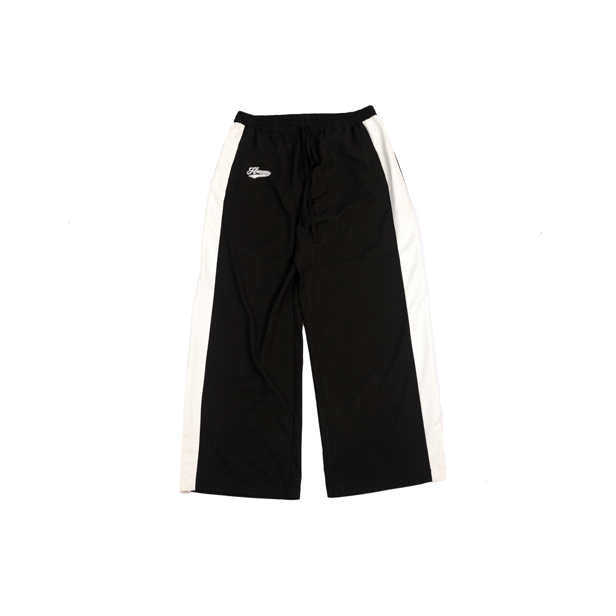 Shreyas Iyer x HUEMN embroidered trackpant with panelled detail (Black) by HUEMN