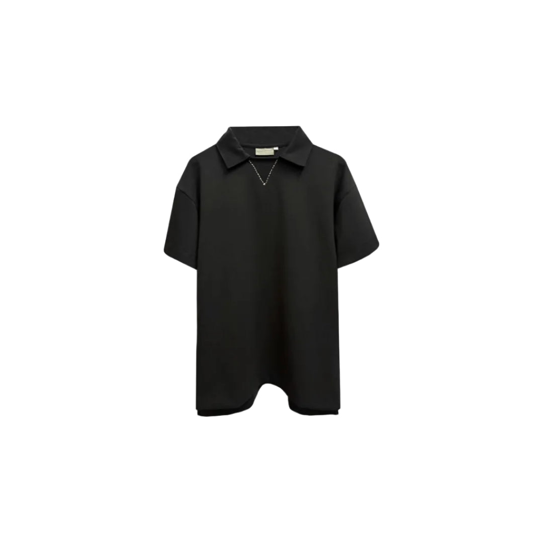 Kantha Polo T-shirt in Black [Unisex] by Beyond Extremes