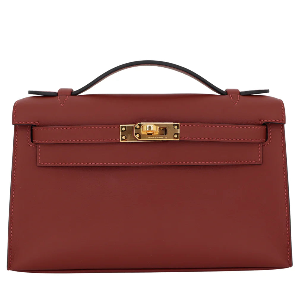 Hermès Kelly Pochette – Rouge H Swift Leather with Gold Hardware - Zeuskicks