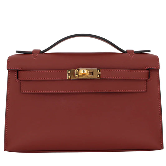 Hermès Kelly Pochette – Rouge H Swift Leather with Gold Hardware - Zeuskicks