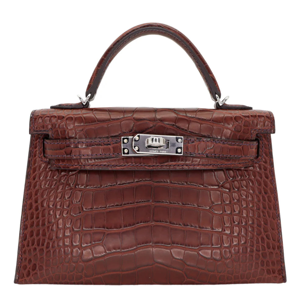 Hermès Mini Kelly II – Havane Matte Alligator with Palladium Hardware - Zeuskicks