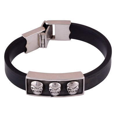 925 STERLING SILVER PLAIN RUBBER BRACELET - R5400072-2