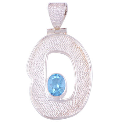 Blue Topaz 925 Sterling Silver Pendant - R300439-3